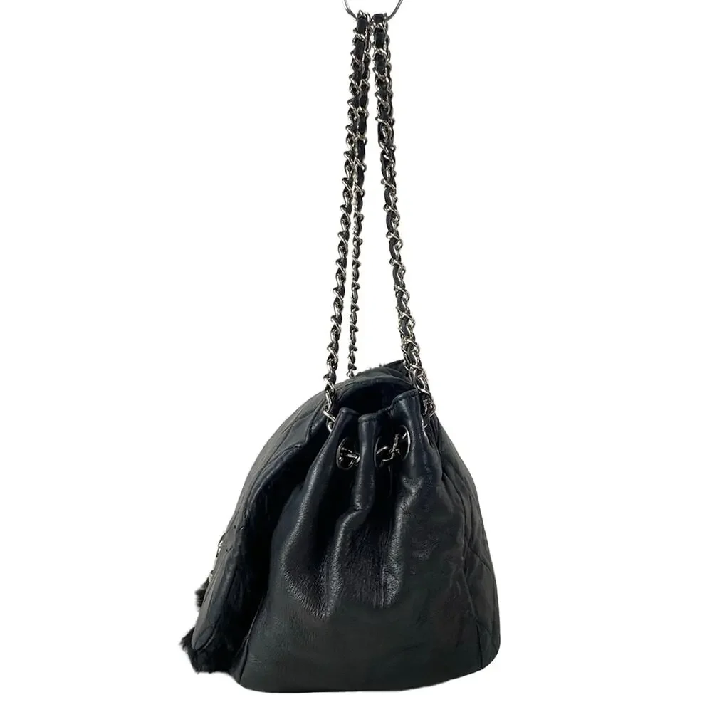 Chanel Matelasse Shoulder Bag Lambskin Fur